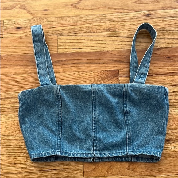 WEWOREWHAT denim crop top size small - Picture 2 of 5